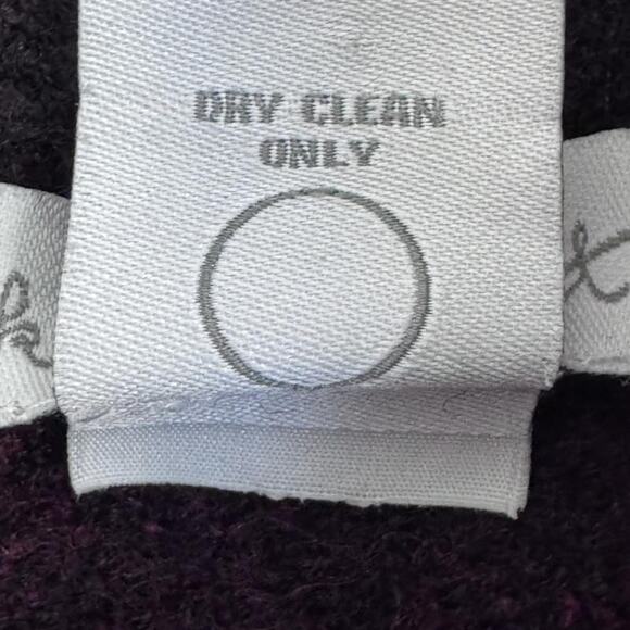 Keren Hart Coat Womens Large Red Black Buffalo Plaid Wool Peacoat Stand Collar - Picture 13 of 13